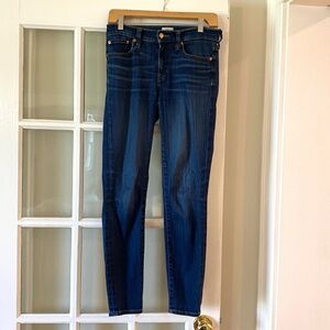 J. Crew 9” Toothpick Jeans, Dark Indigo, Size 26